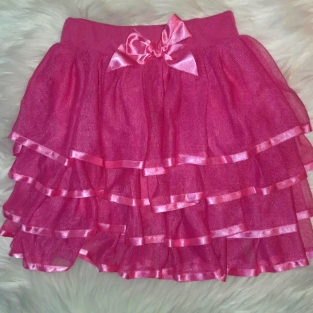 Tulle Tutu - Pink Layered Ruffled Skirt - Kids Size:7 - Costumes- Dance